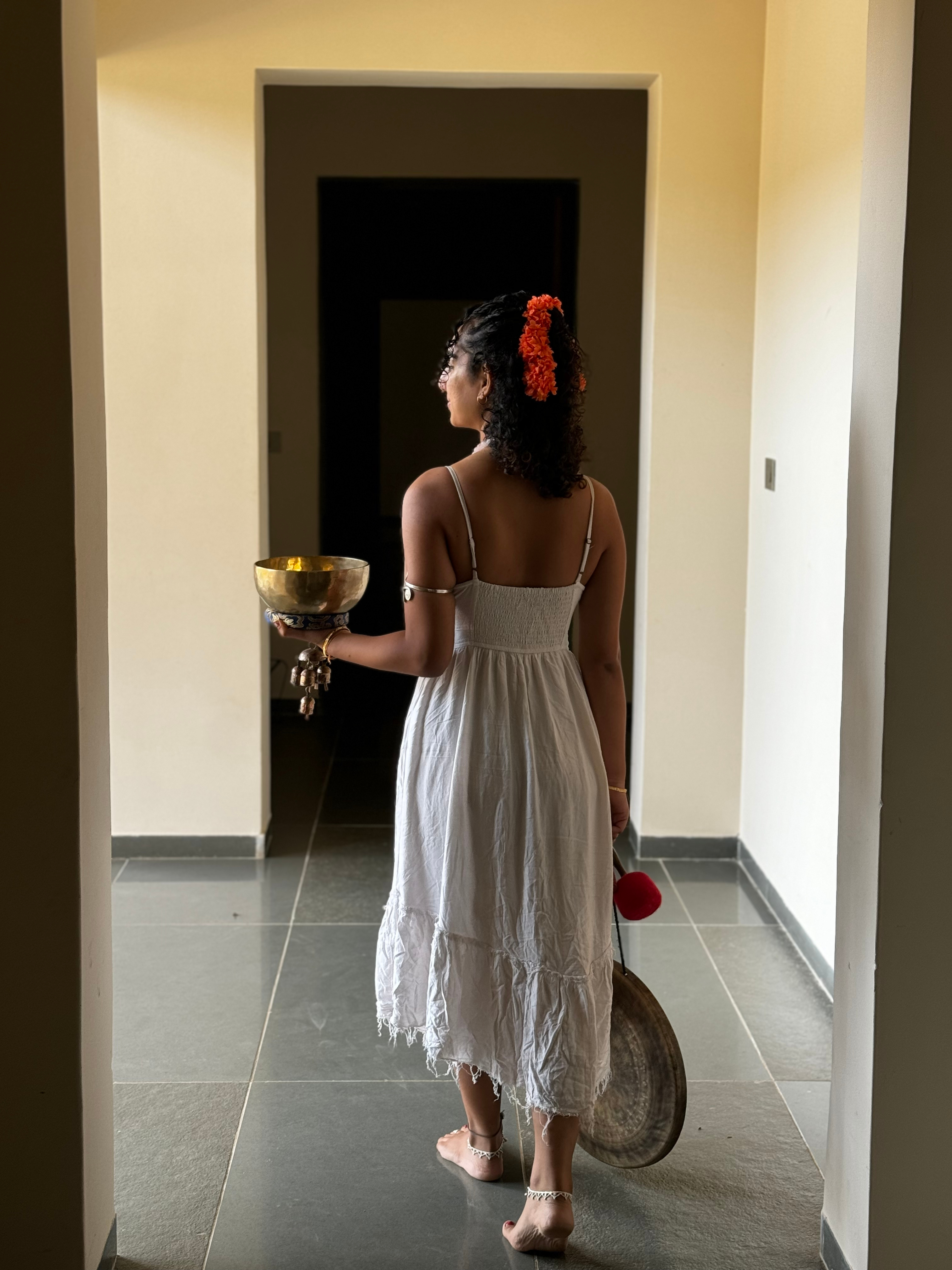 UMA carrying a Tibetan sound bowl